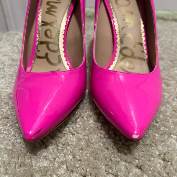 Sam Edelman Hazel Pumps in Hot Pink Patent Leather - Picture 3 of 4
